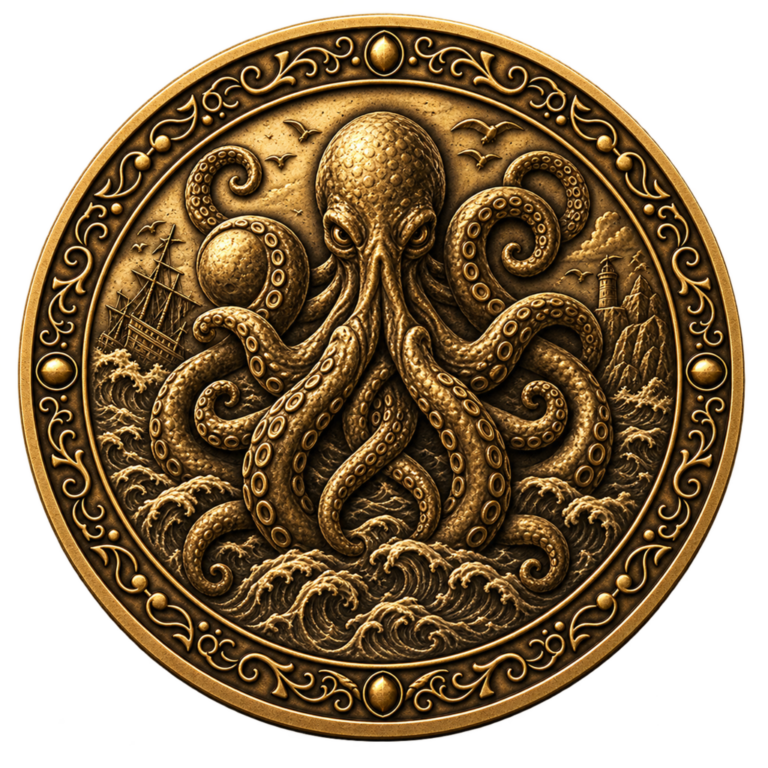 Legends of the World Kraken 2028 collectible medallion